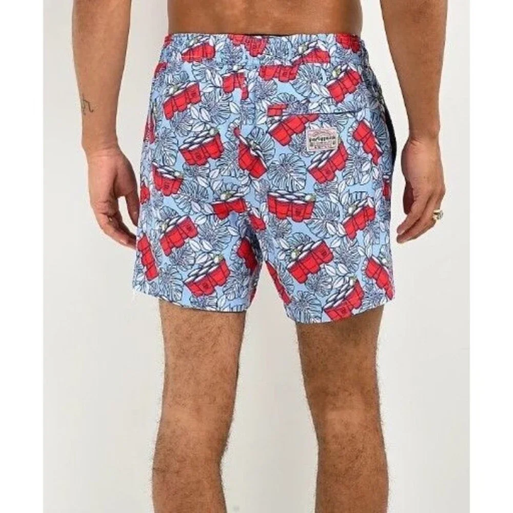 Party Pants Men’s Swim Trunks Sz M Wilmington Blue Sport Inner Pockets Quick-Dry